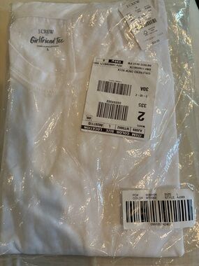 J. Crew White Girlfriend Tee